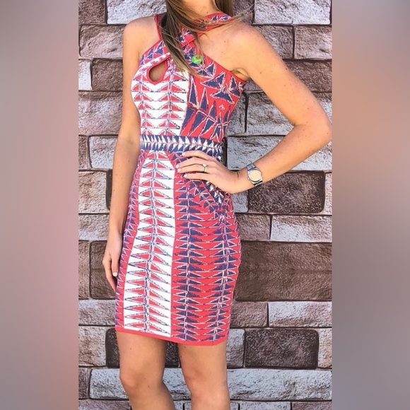 BCBGmaxazria Cocktail Bodycon Mini Dress - Picture 1 of 3